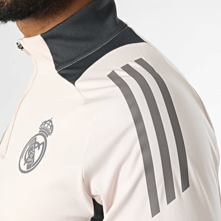 Adidas Sportswear - Maglietta Real Madrid a maniche lunghe con strisce IT5133 Beige Grigio