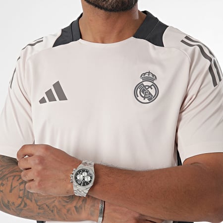 Adidas Sportswear - Maglia da calcio a righe Real Madrid IT5134 Beige Nero