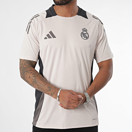 Adidas Sportswear - Real Madrid gestreept voetbalshirt IT5134 Beige Zwart