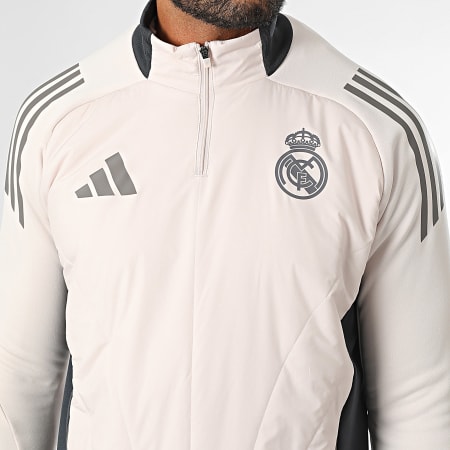 Adidas Performance - Sudadera a rayas del Real Madrid IT5141 Beige Gris