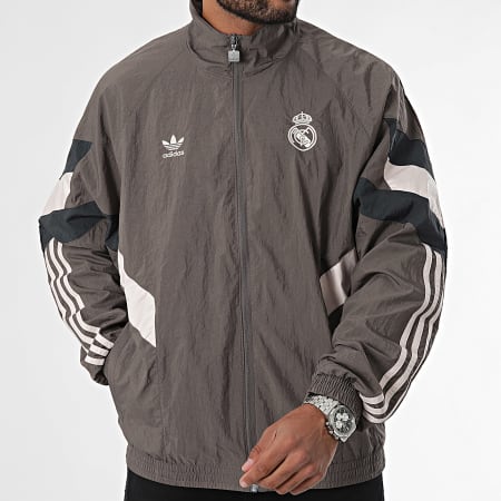 Adidas Originals - Real Madrid JI9479 Gris Carbón Chaqueta con cremallera