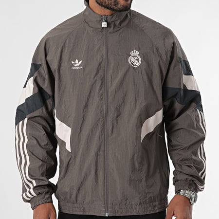 Adidas Originals - Real Madrid JI9479 Gris Carbón Chaqueta con cremallera