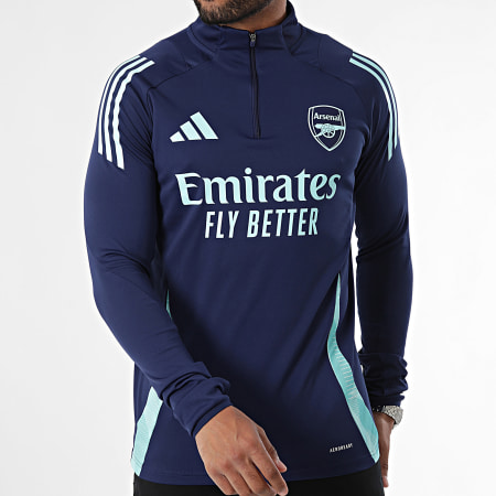 Adidas Sportswear - Tee Shirt Col Zippé Manches Longues Arsenal FC IT2207 Bleu Marine