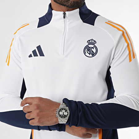 Adidas Sportswear - Maglietta Real Madrid manica lunga con collo a zip IT5119 Bianco