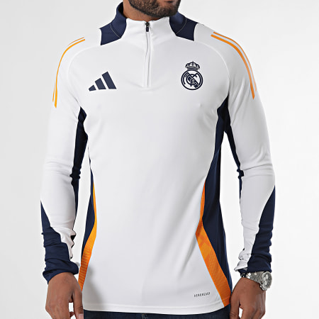 Adidas Performance - Camiseta manga larga cuello cremallera Real Madrid IT5119 Blanca