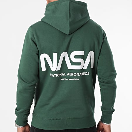 NASA - Felpa con cappuccio NASA Futuristica Verde Bianco