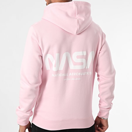 NASA - Sudadera futurista con capucha NASA Rosa Blanco