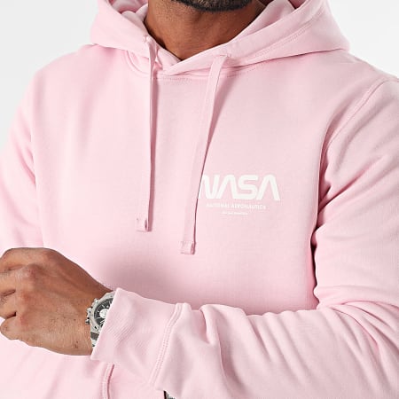 NASA - Sudadera futurista con capucha NASA Rosa Blanco