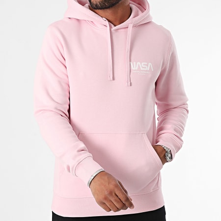 NASA - Sudadera futurista con capucha NASA Rosa Blanco