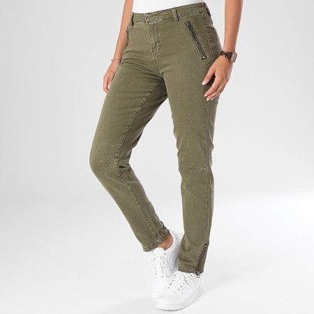 Only - Jeans Missouri Donna Slim Khaki Verde