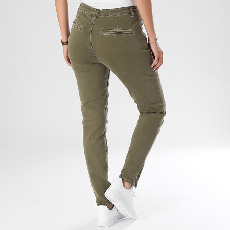 Only - Jeans Missouri Donna Slim Khaki Verde