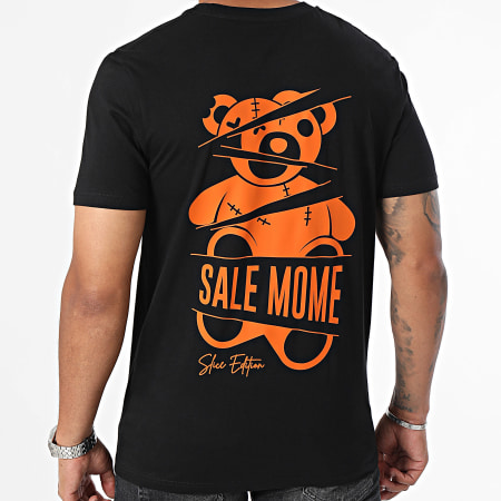 Sale Môme Paris - Tee Shirt Nounours Slice Edition Noir Orange