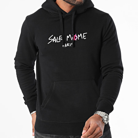 Sale Môme Paris - Felpa con cappuccio Skeleton Rabbit Nero Rosa Riflettente Fluorescente