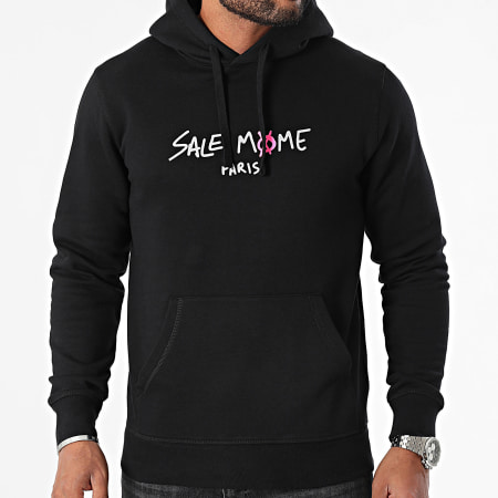 Sale Môme Paris - Felpa con cappuccio Skeleton Rabbit Nero Rosa Riflettente Fluorescente