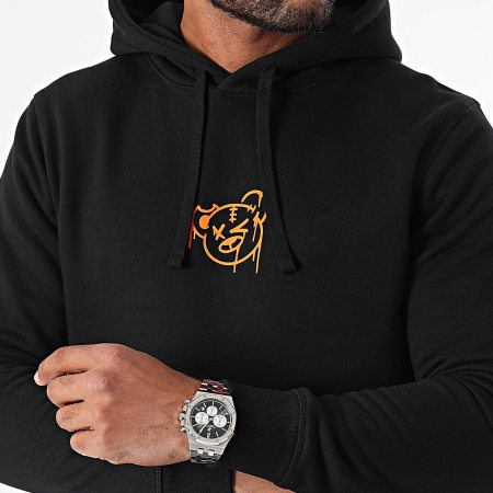 Sale Môme Paris - Sudadera con capucha Dripping Graffiti Teddy Negro Naranja