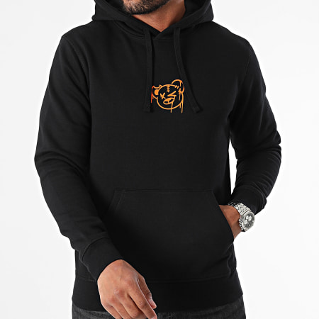 Sale Môme Paris - Sudadera con capucha Dripping Graffiti Teddy Negro Naranja