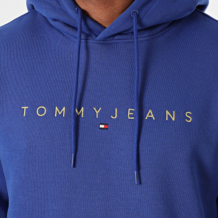 Tommy Jeans - Felpa con cappuccio Linear Gold 0503 Blu reale Oro