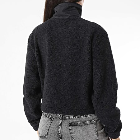 Sweat Sherpa Col Montant Zippe Femme IY9408 Noir