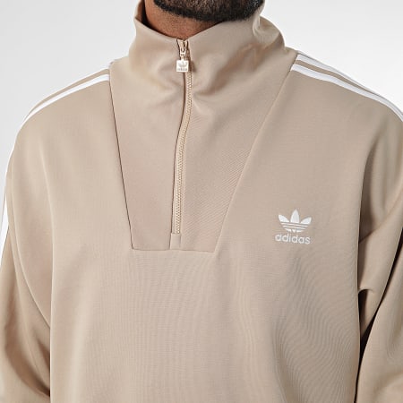 Adidas Originals - Sweat Top Met Ritssluiting en Strepen IX5215 Beige