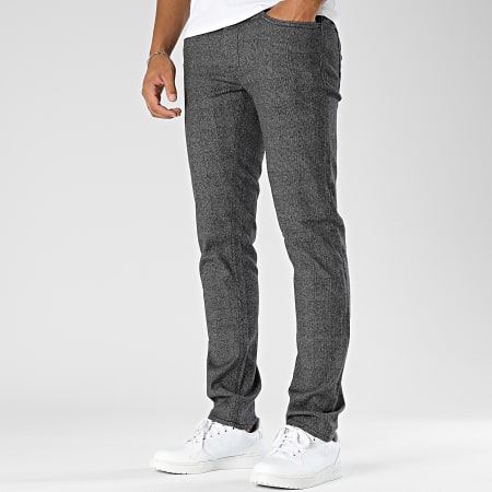 Blend - Mason Slim Charcoal Grijs Geruite Broek