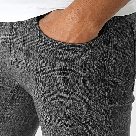 Blend - Mason Slim Pantalones a cuadros gris marengo