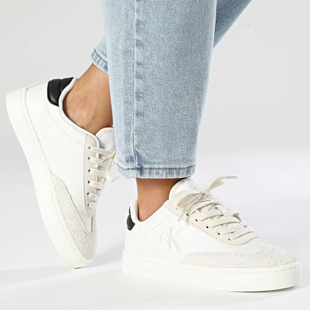 Calvin Klein - Baskets Femme Classic Cupsole Low 1611 Bright White Black