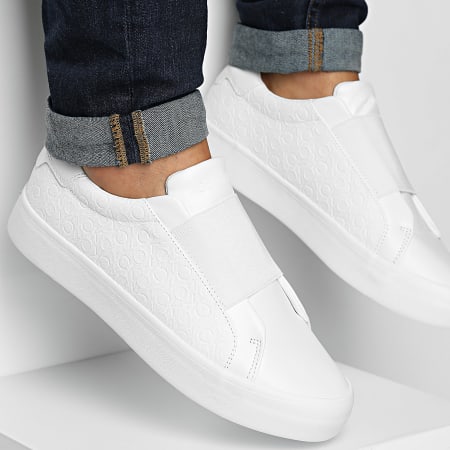 Calvin Klein Baskets Vulcan Slip On Mono Mix 2219 White LaBoutiqueOfficielle