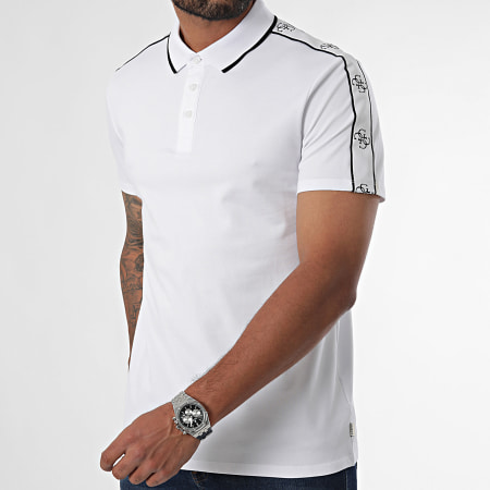 Guess - Polo Manga Corta Con Rayas M4YP40-KARS0 Blanco