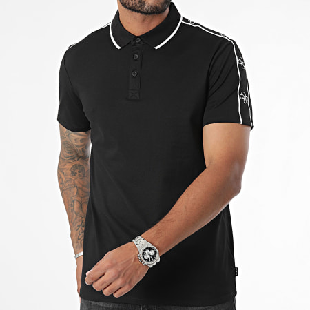 Guess - Polo Manga Corta Con Rayas M4YP40-KARS0 Negro