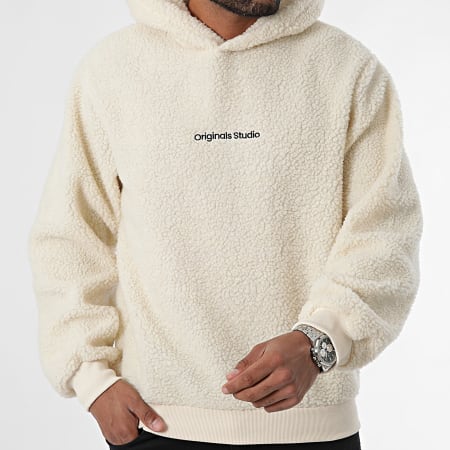 Jack And Jones - Sudadera con capucha Sherpa Vester Beige claro