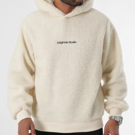 Jack And Jones - Sudadera con capucha Sherpa Vester Beige claro