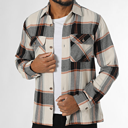 Jack And Jones - Sobrecamisa Darren Flannel Beige Negro