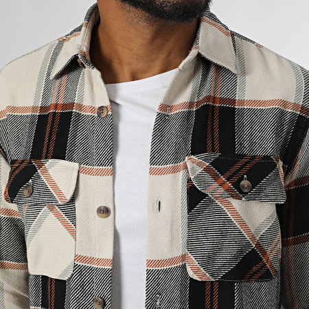 Jack And Jones - Sobrecamisa Darren Flannel Beige Negro