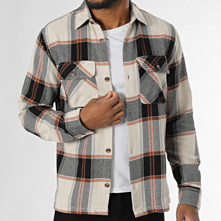 Jack And Jones - Darren Flanel Beige Zwart Overhemd