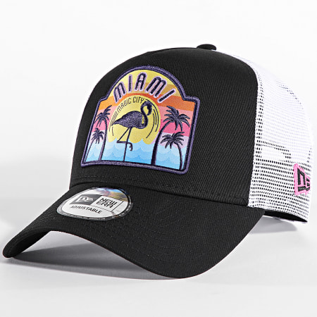 New Era - Casquette Trucker Miami Patch 60588621 Noir Blanc