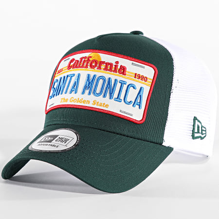 New Era - Licencia Trucker Gorra Plana 60588625 Verde Oscuro Blanco