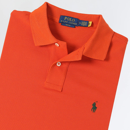 Polo Ralph Lauren - Polo Manga Clásica Slim Fit Naranja