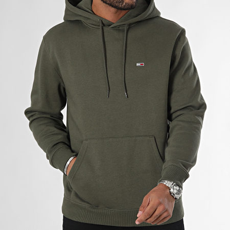 Tommy Jeans - Felpa con cappuccio Flag 0742 Verde Khaki