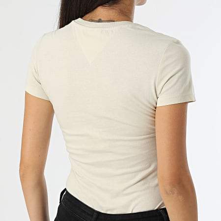 Tommy Jeans - Dames Essential Logo Slim Tee 8800 Beige