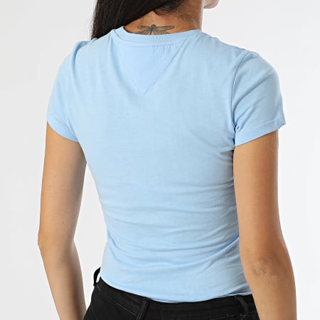 Tommy Jeans - Donna Essential Logo 8800 Slim Tee Azzurro