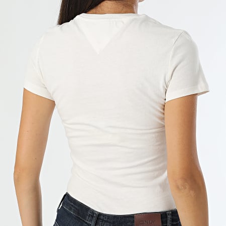 Tommy Jeans - Camiseta de mujer Essential Logo Slim Tee 8800 Blanca