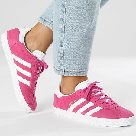 Adidas Originals - Gazelle J Damessneakers IF9801 Semi Lucid Fuchsia Footwear White Gold Metallic