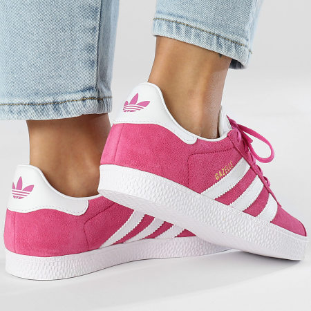 Adidas Originals - Gazelle J Damessneakers IF9801 Semi Lucid Fuchsia Footwear White Gold Metallic