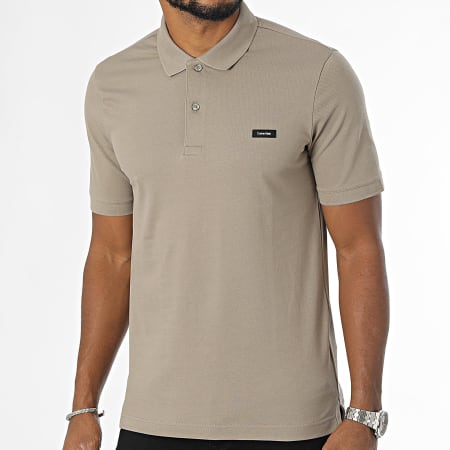 Calvin Klein - Polo Manga Slim Stretch Piqué 1196 Taupe