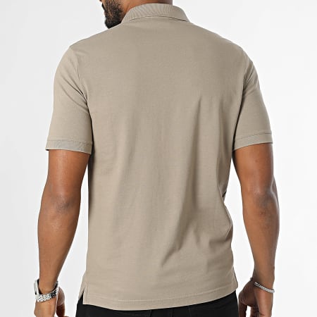 Calvin Klein - Polo Manga Slim Stretch Piqué 1196 Taupe