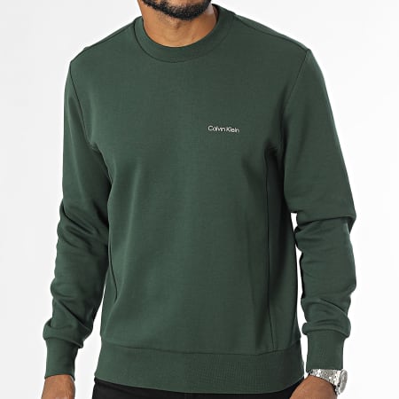 Calvin Klein - Sudadera Repreve Micro Logo Cuello Redondo 9926 Verde Oscuro