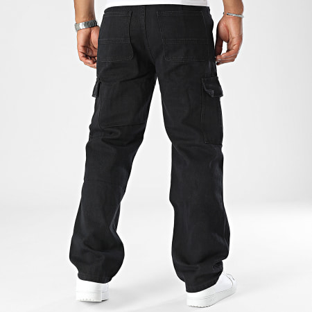 Frilivin - Pantalón cargo vaquero negro regular fit