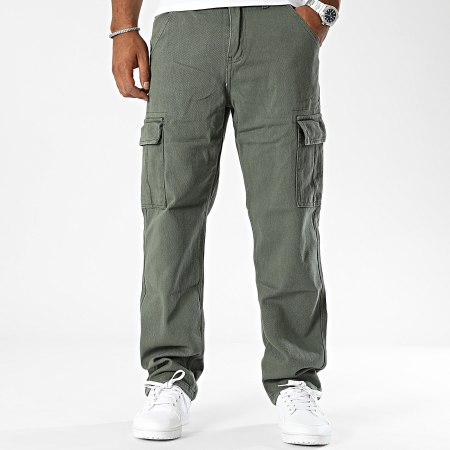 Frilivin - Pantaloni Cargo Jean dal taglio regolare verde kaki