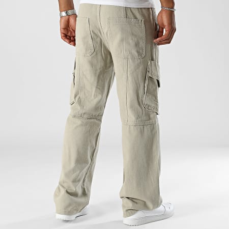 Frilivin - Pantaloni cargo beige larghi