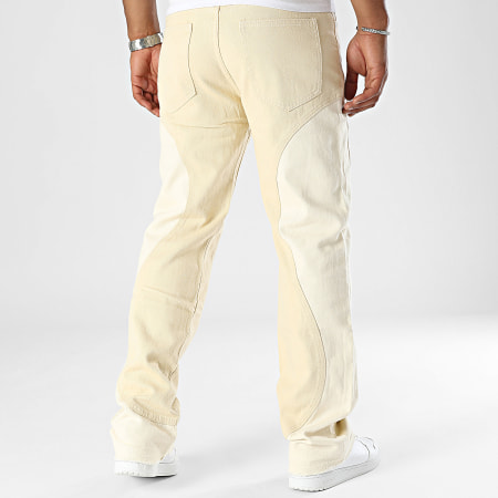 Frilivin - Jeans beige dal taglio rilassato